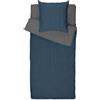 Bleu Calin Caradou Parure da letto per bambini in microfibra lavata, 4 pezzi, 90 x 190 cm, blu navy/grigio antracite