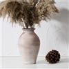 LUKA Vaso rustico in ceramica, vaso in terracotta bianca da 23,4 cm, vaso da fiori decorativo in ceramica, vasi decorativi in argilla per decorazione domestica, tavolo, soggiorno, scaffale