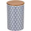 Wenko Contenitore Lorca, 1,45l, contenitore per alimenti con coperchio in bambù e anello in silicone per la conservazione ermetica e aromatica, in ceramica di alta qualità, Ø 12,5x18,5cm, multicolore