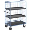 eurokraft pro Carrello a ripiani, sponde grigliate su tre lati eurokraft pro