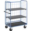 eurokraft pro Carrello a ripiani, sponde grigliate su tre lati eurokraft pro