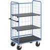 eurokraft pro Carrello a ripiani, sponde grigliate su tre lati eurokraft pro