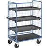 eurokraft pro Carrello a ripiani, sponde grigliate su tre lati eurokraft pro