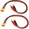 Boladge 2-Pack Adattatore di Connettore Maschio Spina XT60 a Connettore Maschio Proiettile Spina Banana Bullet 4.0mm 4mm con Cavo 14AWG 30CM