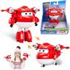 Super Wings Jett Supercaricato Transforming Giocattolo da Aereo a Robot in 10 Passaggi (12,5 cm) Stagione 4 - Per Bambini da 3+ Anni - Senza Batterie