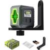 LASGOO Mini livella laser verde autolivellante, linea trasversale laser ideale per appendere quadri e costruire, include supporto rotante magnetico e batterie, compatta e portatile