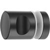 Sourcing Map Maniglia rotonda in lega di alluminio nera, 46 mm x 30 mm x 8 mm, pomello nero spazzolato moderno, senza serratura, uso interno del bagno