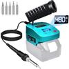 GZYZ Saldatore senza fili Compatibile con Batteria Makita 18V di Saldatura Portatile Con Display LCD, Conversione di Temperatura C°/F°, Porte USB &Type-C per Fai da te, Riparazione Di Apparecchi Blu
