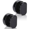 Xiciki Set di 2 maniglie per porta a ventosa, maniglia a ventosa con vetro vetrato, maniglie con forte ventosa, maniglia per porta a ventosa per vetro da bagno, armadio, cassetto, nero
