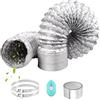 ComPDCVD 125mm Argento Tubo di Scarico 3 m Condotti Tubo di Ventilazione Flessibile in Alluminio PVC con 2 Fascette Stringitubo in Acciaio per Aria Condizionata, Asciugatrice, Cappa Aspirante