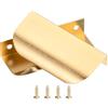 QUARKZMAN 10pz Maniglie Maniglie a Leva 2,5 Pollici 64mm Colore Oro | per Bordo Dito, Maniglie a Leva per Bordo Dito per Maniglie Nascoste, di Distanza tra i Fori