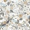 Timeet Pellicola adesiva carta da parati floreale 39x300 cm con motivo fiori e foglie decorativa in grigio e marrone per soggiorno