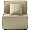 EVERGREENWEB MATERASSI & BEDS EVERGREENWEB - Divano Letto 2 in 1 con Materasso Singolo 80x190 Ortopedico, Prontoletto RICHIUDIBILE 1 Posto con Rivestimento SFODERABILE e Lavabile, Cuscino SUPERSOFT Abbinato color Beige - ELLEN