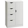 HOMCOM Mobile portaoggetti per credenze, cassettiera moderna, 1 armadio e 4 cassetti, pannelli truciolari, per soggiorno, cucina, ingresso, sala da pranzo, bianco
