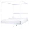 Beliani Letto matrimoniale a baldacchino con doghe e struttura in metallo bianco 140 x 200 cm