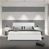 Bissolo Casa Letto Matrimoniale Moderno con Giroletto, 193x216x92 cm, Struttura in Laminato Bianco Effetto Legno