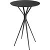 VASAGLE Tavolino da Bar, Tavolino da Cucina, Tavolo Alto Rotondo, Struttura in Metallo, 60 x 60 x 105 cm, per Soggiorno, Moderno, Montaggio Facile, Nero Inchiostro e Nero Opaco LBT024B01