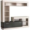 milani home - parete attrezzata porta tv soggiorno moderna di design 170x42x170 h