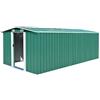 Gecheer Capanno per Attrezzi in Metallo,Capanno da Giardino in Acciaio Zincato,Capanno da Giardino con Porta,Capanno Attrezzi Casetta per Attrezzi da Giardino Verde 257x489x181 cm