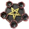 EHJRE Espositore con Sfera di Cristallo in Resina, Ornamento Pentacolo, Porta Tealight, Collezione da Scrivania, Piatto da Altare per Armadi Multifunzionale, Bordo Rosso