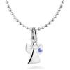 fish Collana Con Pendente Angelo Argento E Cristallo Blu Gioiello Bambini Set Regalo