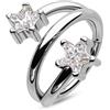 CM Crareesi Mania Orecchini a forma di stella, in acciaio chirurgico 316L, per cartilagine e cartilagine, 16 gauge, gioielli a cerchio per elica, gioielli da donna, Zirconia cubica