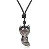 COAI Pendente Volpe Unisex in Ossidiana Argento