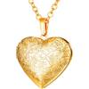 U7 Collana Donna Medaglione Portafoto Cuore Fiore Ciondolo Portafoto + Catena Regolabile, Collana Donna Cuore Apribile Placcato Oro 14K Regalo per Natale Anniversario Compleanno