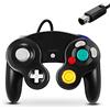 FIOTOK Gamecube Controller Classic Wired Controller per Wii Nintendo Gamecube (nero)