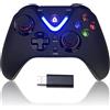 ROTOMOON Controller di gioco wireless con illuminazione a LED compatibile con Xbox One S/X, Xbox Series S/X Gamepad, Joypad remoto con adattatore wireless 2.4G perfetto per giochi FPS