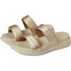 Fitflop F-Mode Go Adjustable Flatform Two-Bar Slides, Sandali a Ciabatta Donna, Platino, 43 EU