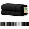 Blumtal Asciugamani Bagno, Set Asciugamani Super Assorbenti, 100% Cotone Certificato Oeko-Tex 100, 2 Asciugamani Bagno (70x140cm), Nero