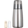 Yalucky Comodino Caraffa d'acqua con bicchiere Set tazza notte, collutorio bottiglia decanter con coperchio per camera da letto comodino bagno cucina 25 once/750 ml(grigio)