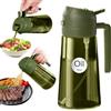 YARRAMATE Spruzzatore olio vetro verde scuro 470 ml per cucinare | Anti-ossidazione UV, 2 in 1 spruzza/versa, vetro spesso, nebbia o getto, arrosti/insalate/grigliate, verde oliva