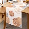 Inhobbok Runner da Tavolo Dalia Arancione Marrone Grigio Lino Fiore Beige Moderno Attraente 33x183cm Fattoria Geometrico Tavolo Centro Decor Boho Runner da Tavolo per Soggiorno Armadio Pranzo Festa Patio