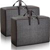 Braozaiw Borsa portaoggetti pieghevole per coperte, grande con manico rinforzato e cerniera stabile, impermeabile, durevole, per vestiti, cuscini (100L*2)