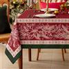 Romanstile Tovaglia natalizia 80x80 cm quadrata rosso centrotavola antimacchia elegante Tovaglie con campane di Natale ed altri elementi decorativi per esterno cucina halloween feste e uso quotidiano