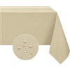 Softalker Antimacchia Tovaglia Autunnale Rettangolare 100x140 cm Elegante Tovaglia 4-6 posti Beige Scuro Tovaglie da Esterno Impermeabile per Protezione piccolo Tavolo per Natalizia, Feste, Capodanno