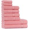 Tuiste Set Asciugamani Bagno Rosa Antico, Hotel, Cotone, 2 Telo Doccia 70x140cm + 4 Asciugamani 50x90cm + 2 Asciugamani Ospiti 30x50cm, Asciugamani Bagno Viso e Bidet, Morbidi, Assorbenti