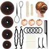 jwogngls 39 Pezzi Chignon a Ciambella Set, Creatore per Pane Ciambella, Chignon a Ciambella Magic Hair con Cuscinetti per Chignon e Accessori Per la Realizzazione di Chignon per Donne
