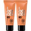Maybelline New York Fit Me BB Cream Nude Colore 60 SPF 50 Idrata Protegge la Pelle Copre le Imperfezioni Finish Naturale e Luminoso - 2 Flaconi da 30ml