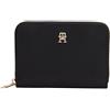 Tommy Hilfiger TH Icon Med ZA Nylon Aw0aw17741, Portafoglio con Cerniera Donna, Black (Black), One Size