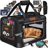 LOVPET® Trasportino per Cani - Box per Cani Pieghevole incl. Borsa per Il Trasporto e Ciotola - Cani e Gatti - casetta per Il Trasporto di Animali Domestici, Nero, S