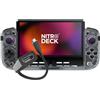 CRKD Nitro Deck+ con adattatore HDMI, controller portatile Pro per Nintendo Switch e modello OLED, dock per TV, sidekicks programmabili e pulsanti posteriori, sistema True Collection (Clear White