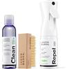 Jason Markk Essential Kit + Spray per la cura delle scarpe, detergente per la pelle delle scarpe, lucidante per scarpe con spray impregnante