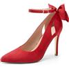 DREAM PAIRS Decolleté da donna con punta chiusa, rosso camoscio., 40.5 EU