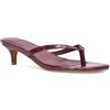 ESSEX GLAM Sandali da donna con tacco a gattino, in pelle sintetica, senza lacci, con tacco basso, taglia 36-41, Borgogna, 38 EU