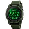 BIEWO Orologio sportivo digitale multifunzione da uomo, orologio impermeabile Dual Time in silicone, cronografo, sveglia, luce EL, orologio da 12/24 ore, Verde