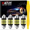 KATUR Lampadina C5W LED Canbus, 31mm 1.22'' Festoon LED, 12V-24V 6000K Bianco, DE3021 DE3022 DE3023 DE3175 3021 Illuminazione Interno Auto Plafoniera Bagagliaio Cortesia, Pacco da 4