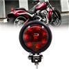 Biqing 1PC 8LED Moto Fanale Posteriore Rosso,Universale 2 Inch Rotondo Fanale Posteriore Moto 12V Luce Stop per Moto Fanale Posteriore per Moto Chopper Bobber Cafe Racer Scrambler